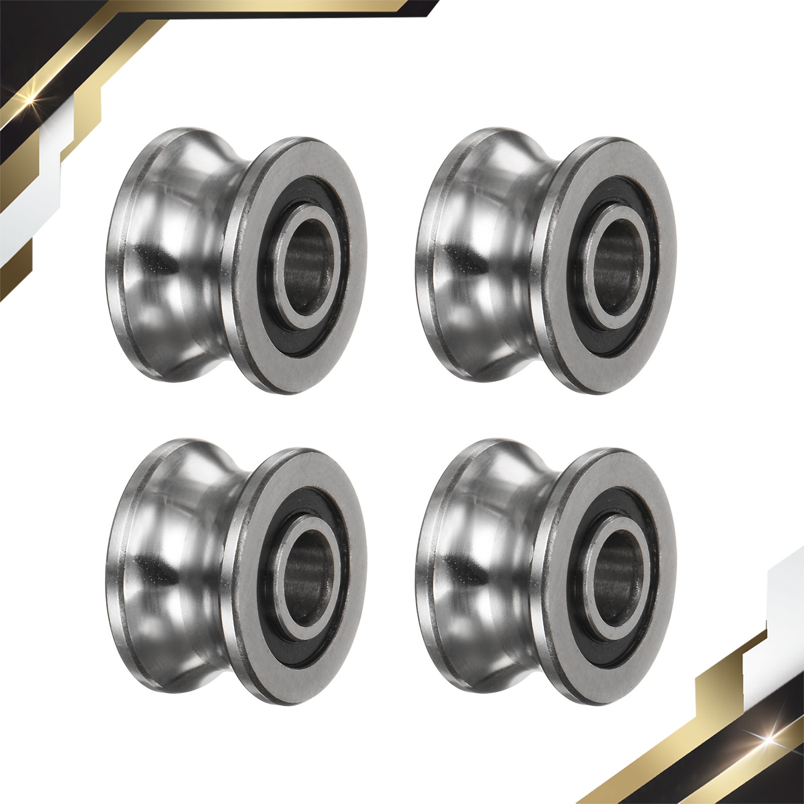 4 Set SG22 U Groove Track Guide Bearing 8×22.5×14.5mm U Groove Roller Wheel