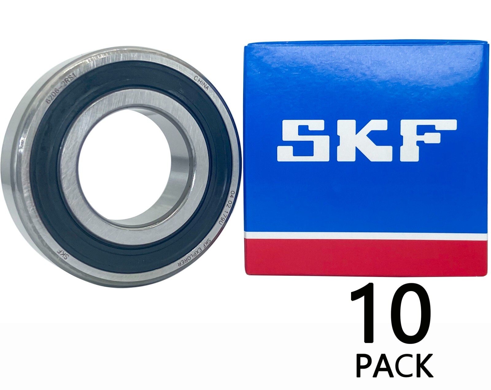 10PACK SKF 6206-2RS1 6206-2RS 30X62X16MM Double Rubber Seal Bearings 6206-2RS