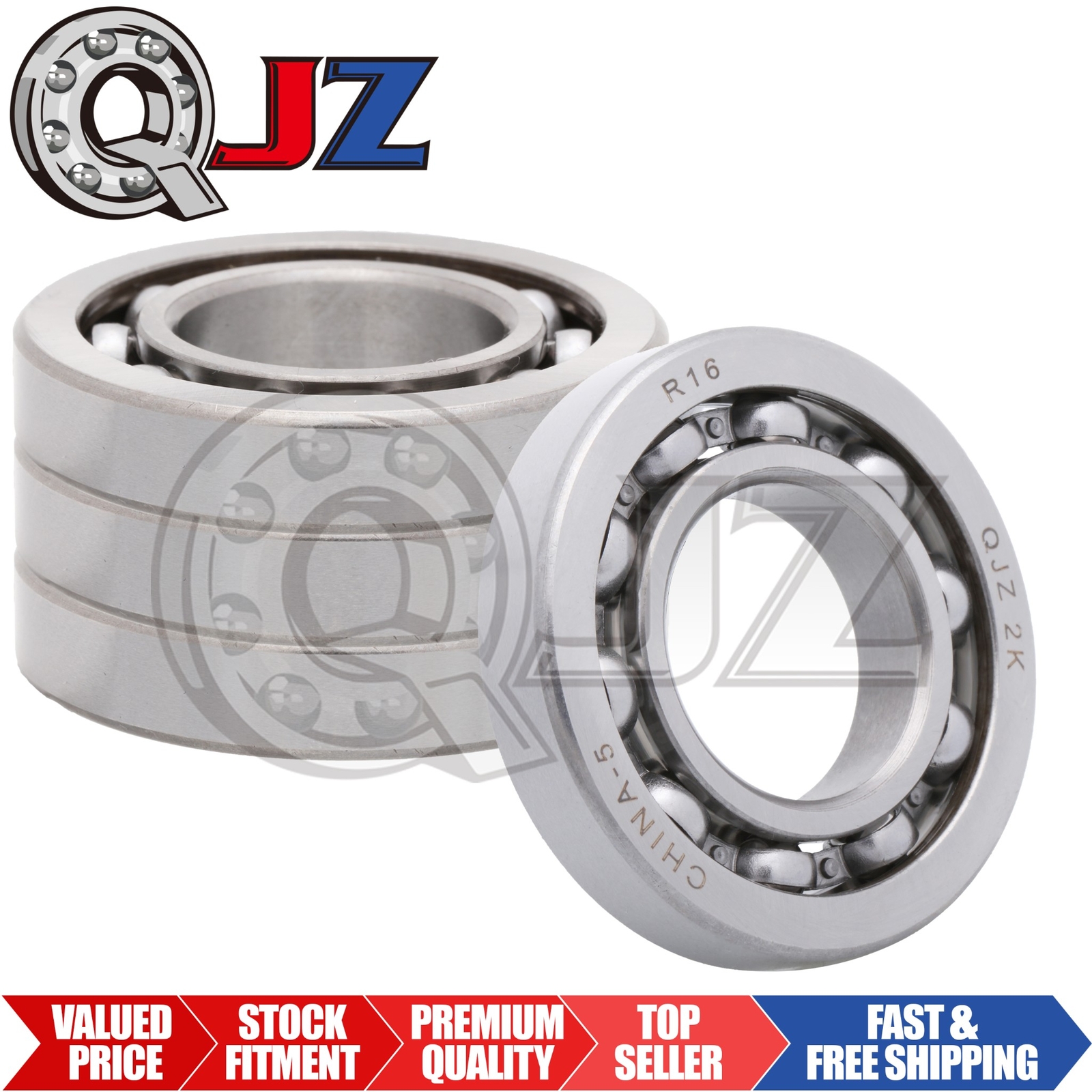[Qty:4] R16-OPEN Deep Groove Radial Ball Bearing Unit [1″ ID x 2″ OD x 3/8″ W]