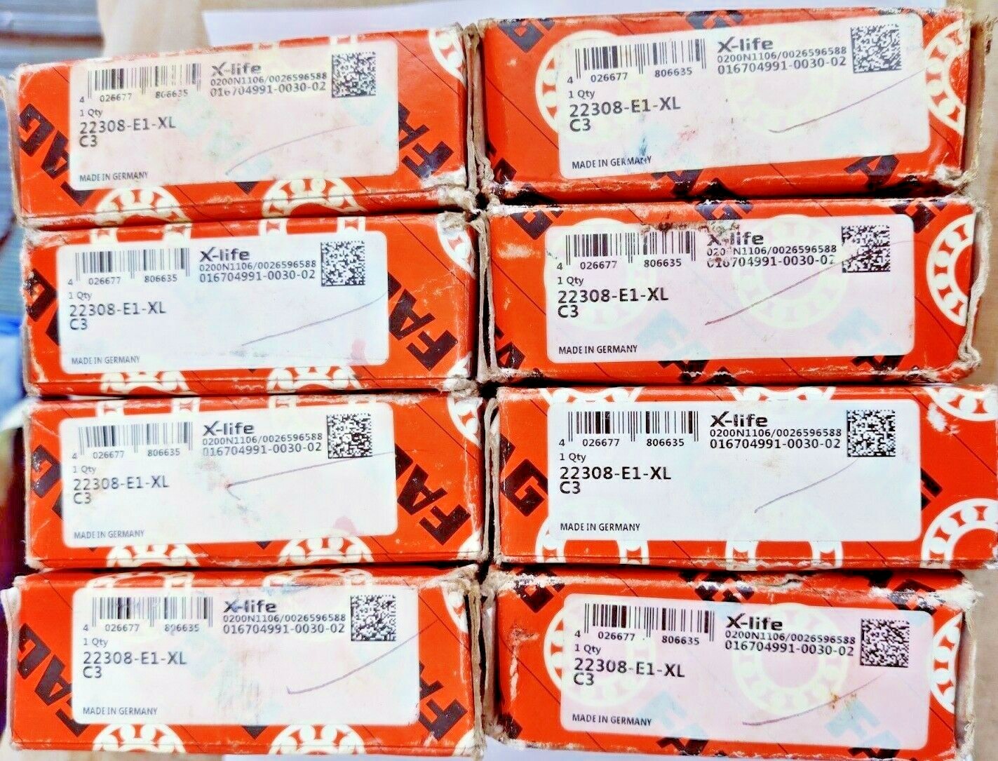 22308 E1 SPHERICAL ROLLER BEARING 40x90x33 MM NEW FAG GERMANY 22308 Lot Of 8pc