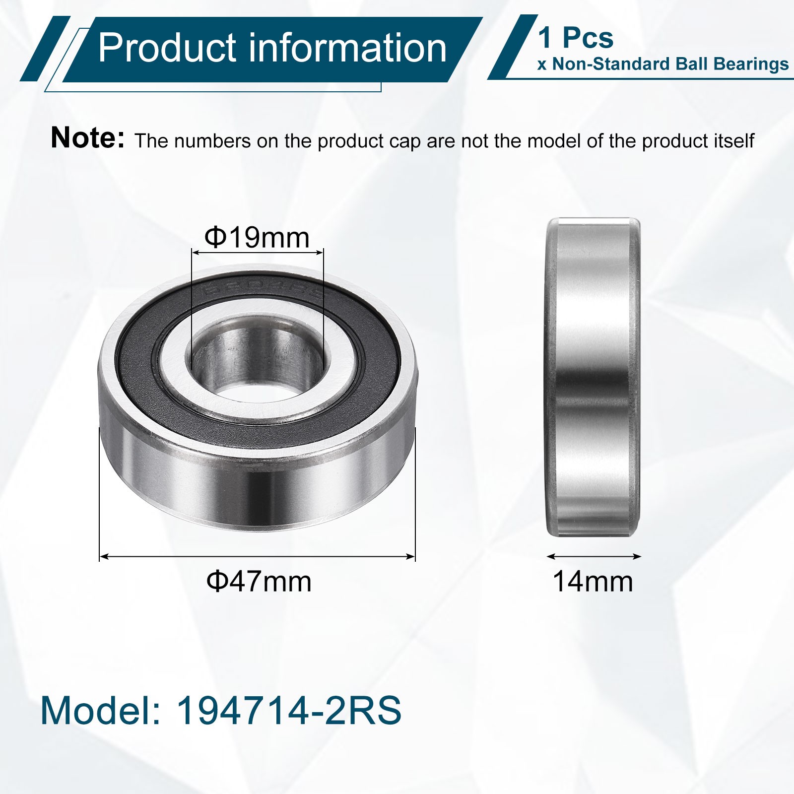 194714-2RS Non-Standard Ball Bearings 19mm ID x 47mm OD x 14mm Thickness