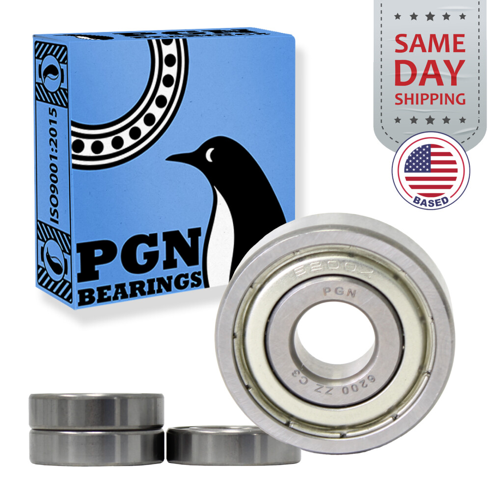 (4) 6200-ZZ Premium Metal Shield Ball Bearing C3 EMQ, 10x30x9, 6200 ZZ 6200z