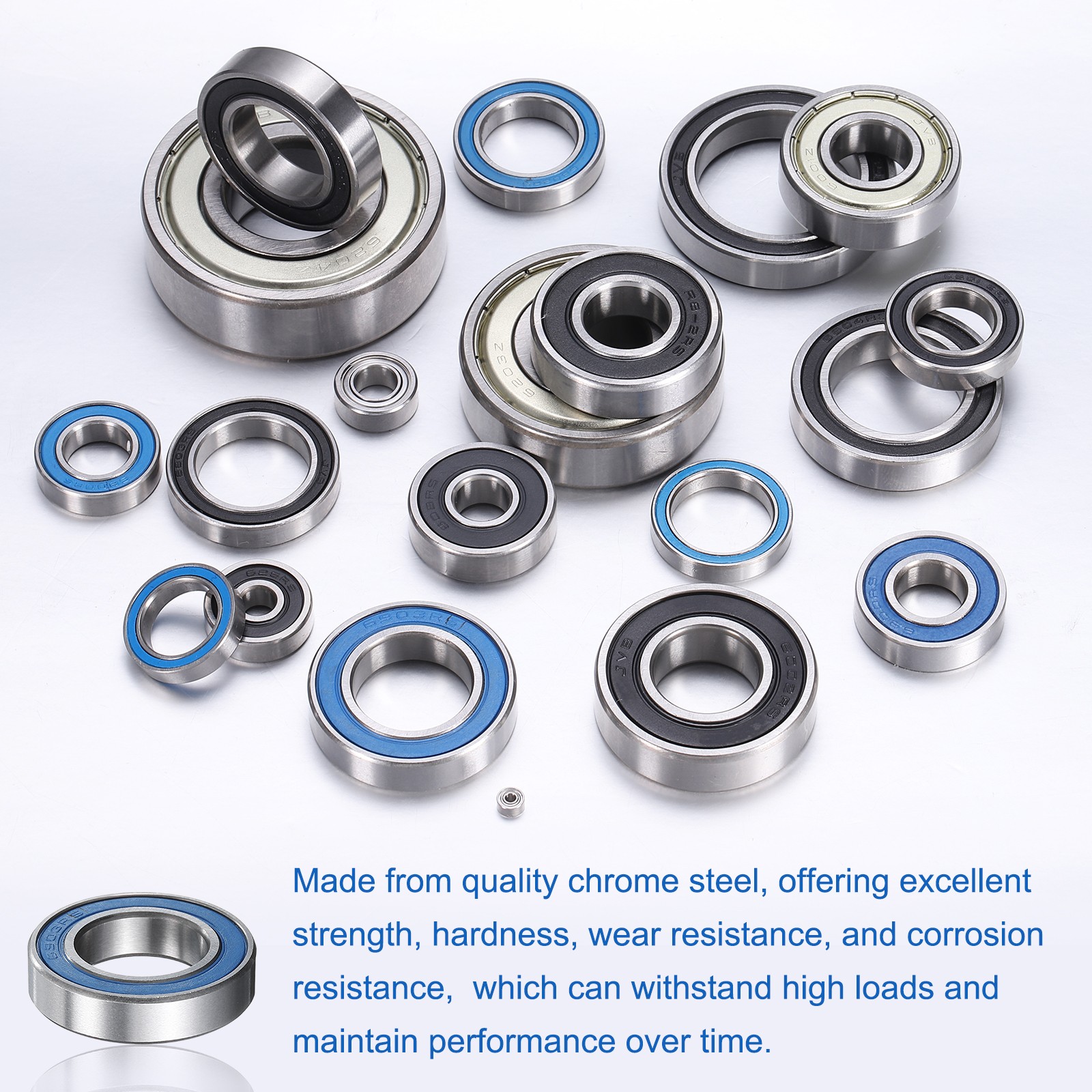 6903-2RS Ball Bearing 2pcs 17mmx30mmx7mmZ2 Double Rubber Seal, Blue