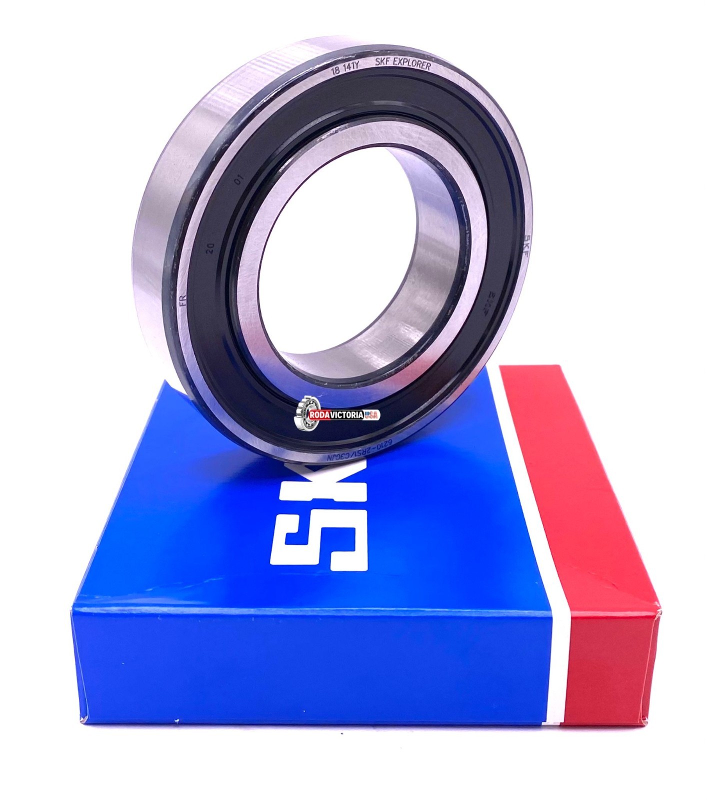 SKF 6210 2RS1 C3 GJN Deep Groove Ball Bearing, Rubber Sealed 50x90x20 mm