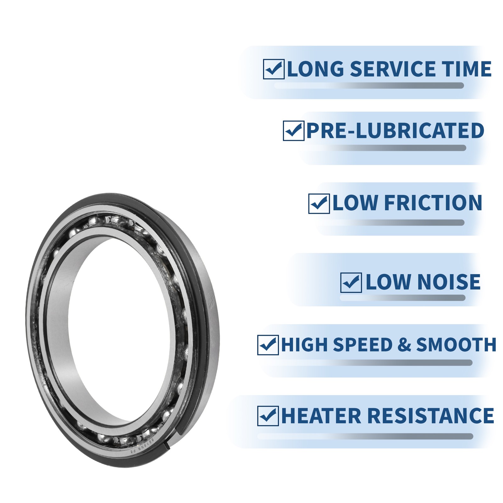 6919NR Deep Groove Ball Bearings 95x130x18mm 1 Pc Silver Tone