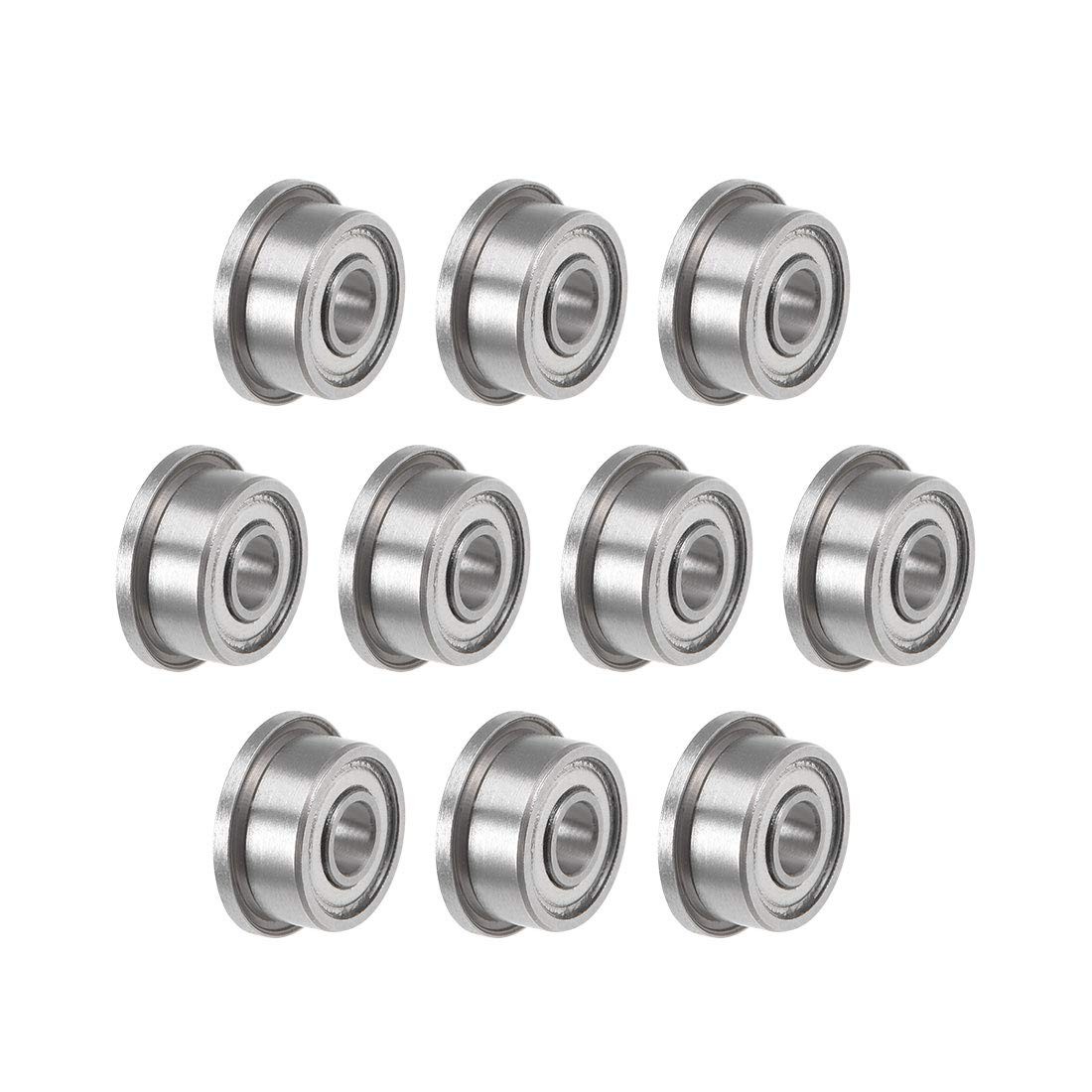 Uxcell F693ZZ Flanged Ball Bearing 3X8X4Mm Shielded Chrome Steel Flange Rip Bear