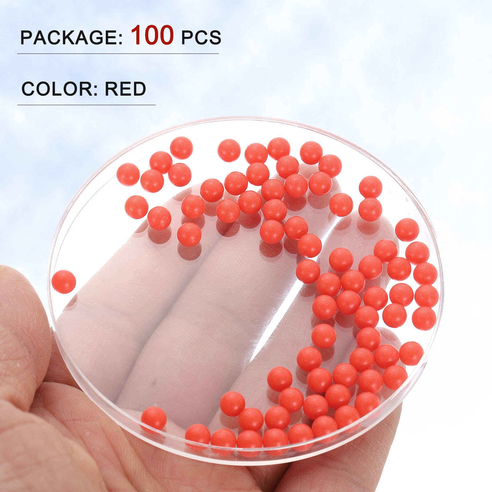 100pcs PP Plastic Bearing Balls 5mm Solid Plastic Ball Red