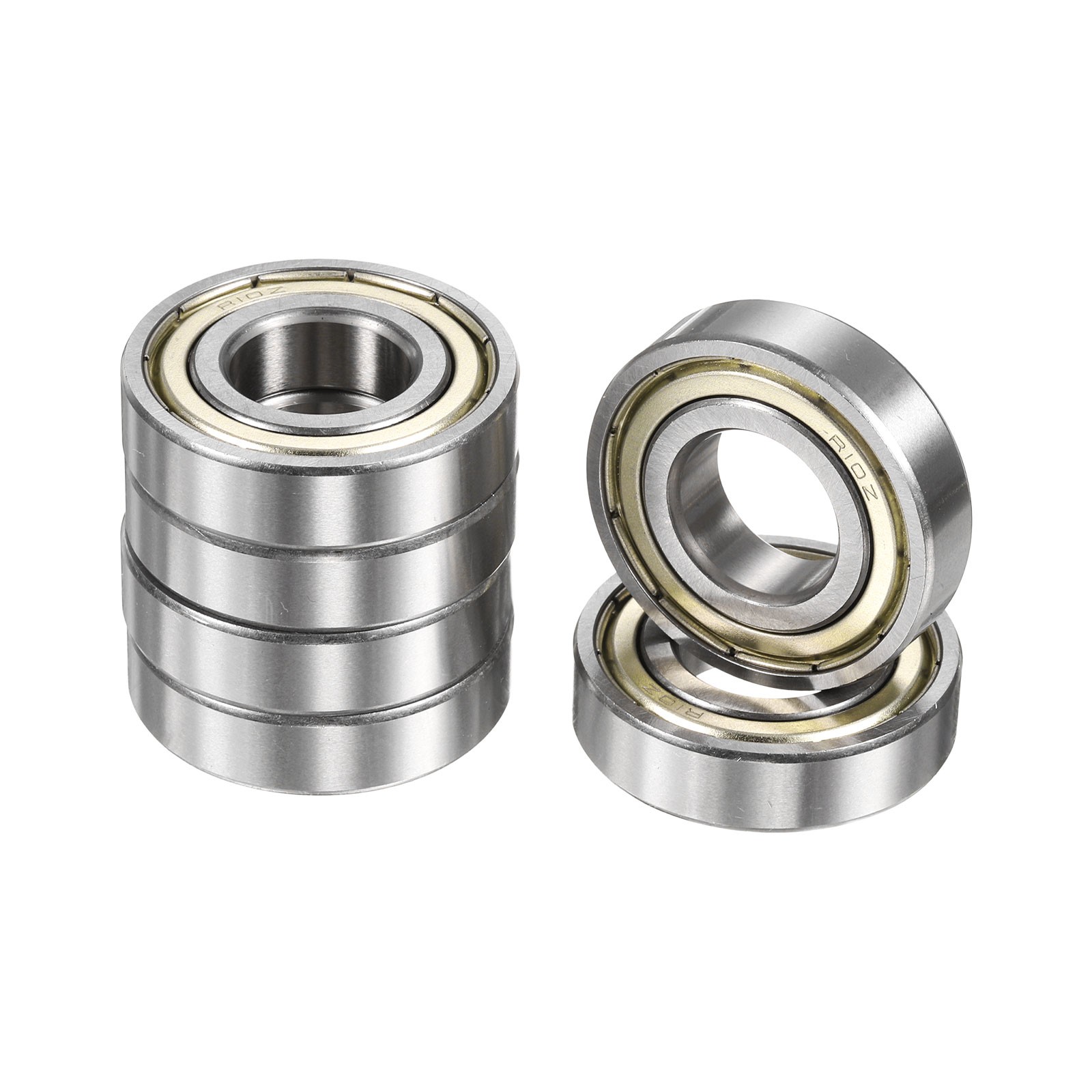 6Pcs Bearings R10ZZ 5/8″x1-3/8″x11/32″, Silver