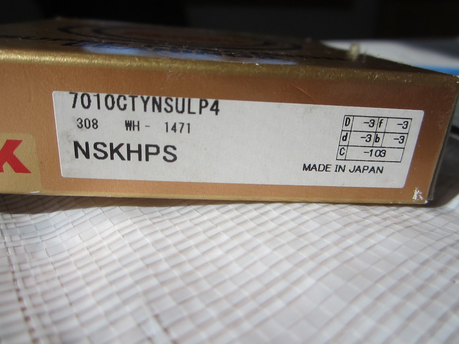 NSK 7010CTYNSULP4 SPINDLE BEARING LOT OF 2