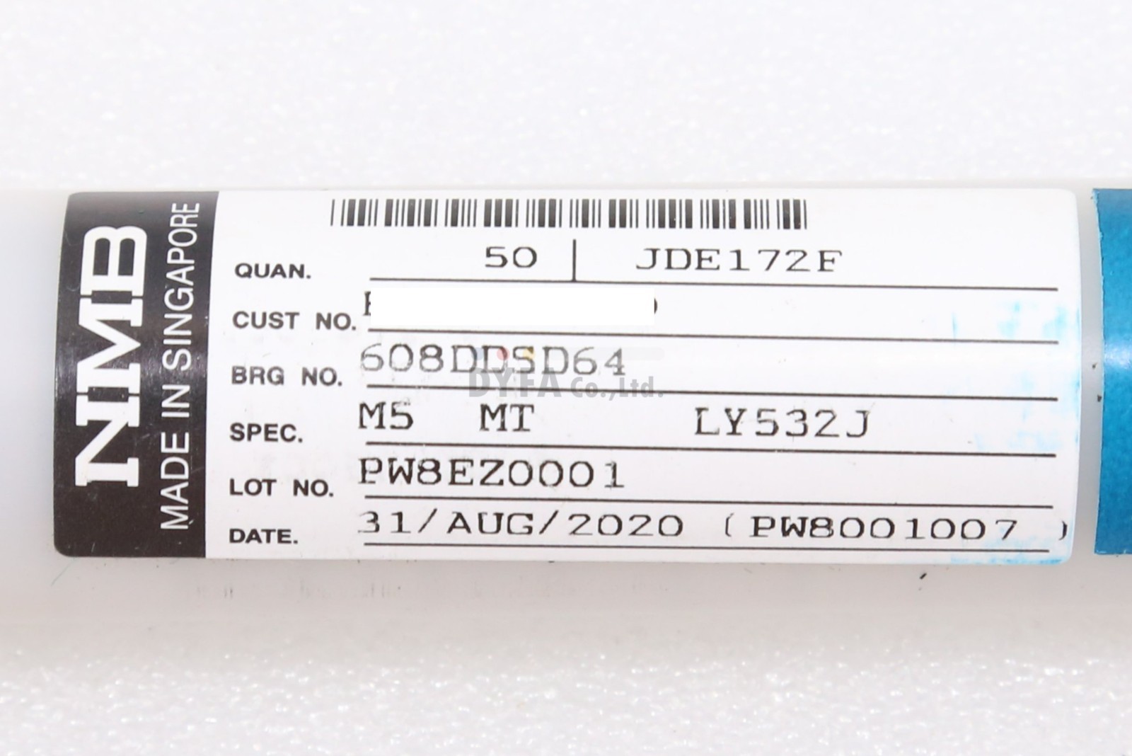 NMB Genuine NNB 608DDSD64 Lot of 50 Ball Bearing 8X22X7 BRG-D-3377=4I33