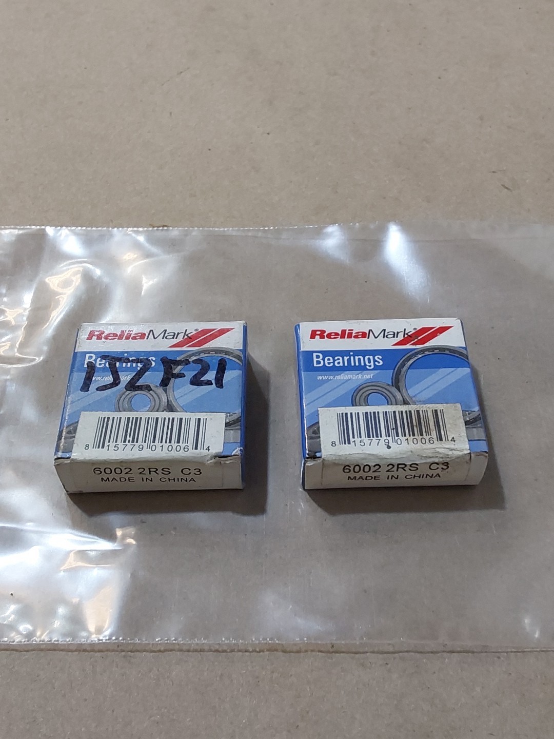 RELIAMARK 6002-2RS C3 BALL BEARING (Lot Of 2)