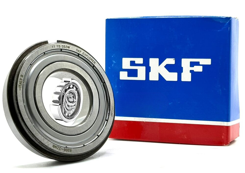 SKF 6206 ZZ NR BALL BEARING, METAL SHIELDED + SNAP RING 30x62x16mm