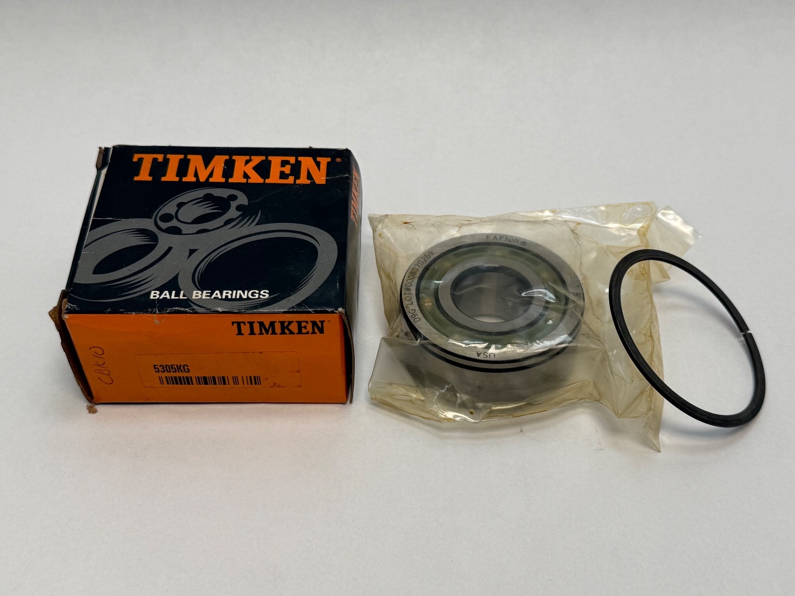 Timken 5305KG Angular Bearing 3305 NR 5305-KG 25mmx62mmx1″ w/ Snap Ring