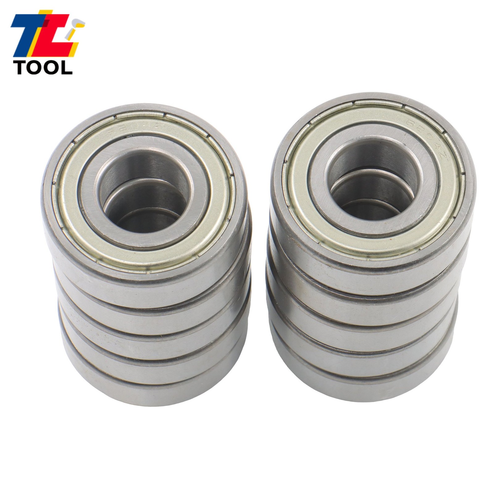 Industrial 6204-ZZ Ball Bearings 10 Pcs 20x47x14mm Double Metal Seal