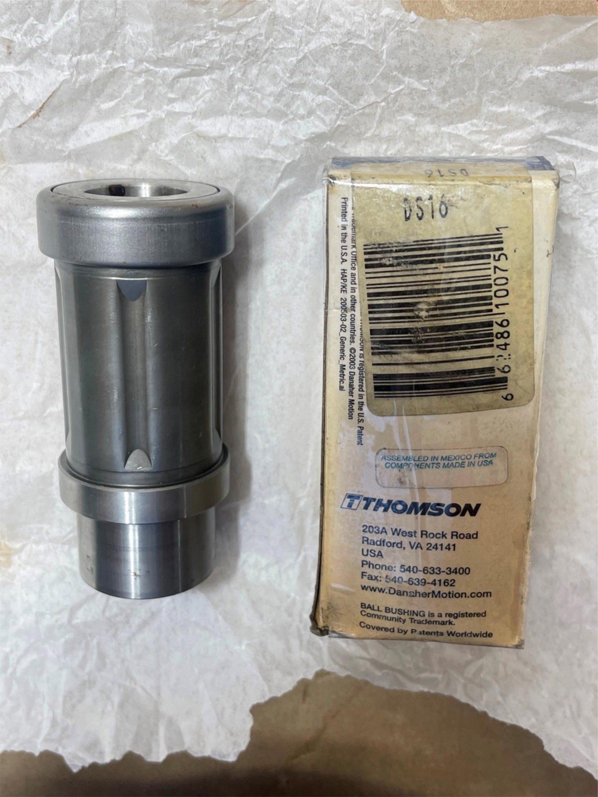 Thomson DS16 Ball Bushing Bearing Die Set Closed End for 1″ Diam Shaft