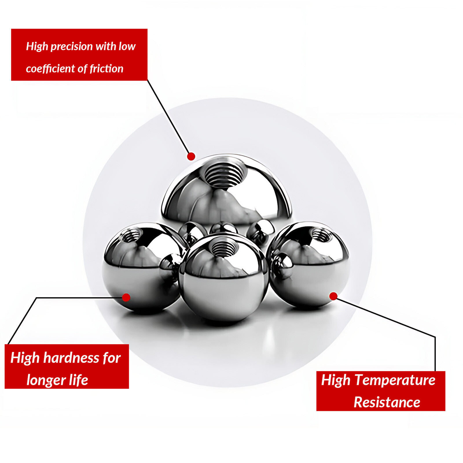 Stainless Steel Ball Bearing with Half Thread Ø 5-60mm Blind Hole Ball Knob Nuts