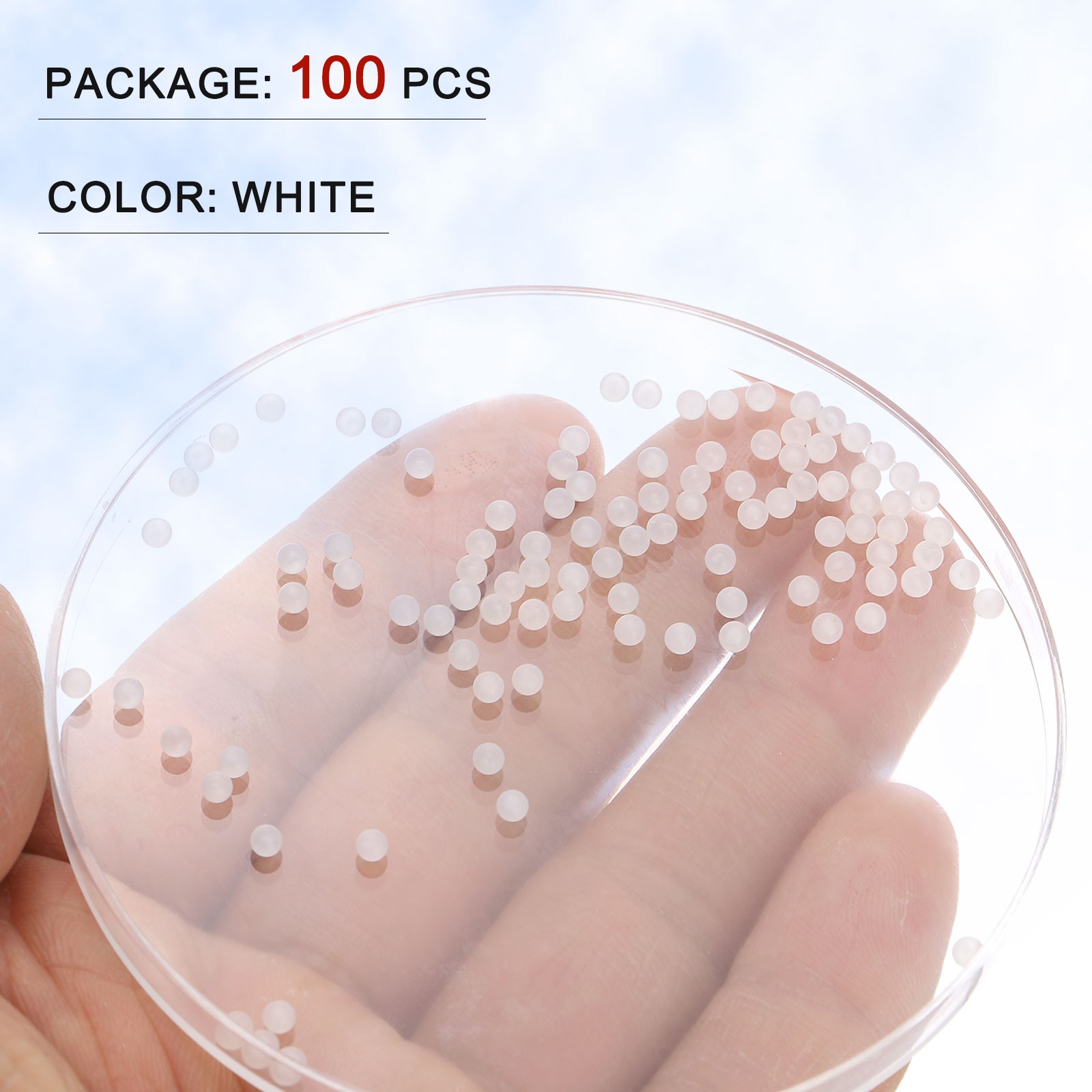 100pcs PP plastic balls 2.5mm for bearings, white