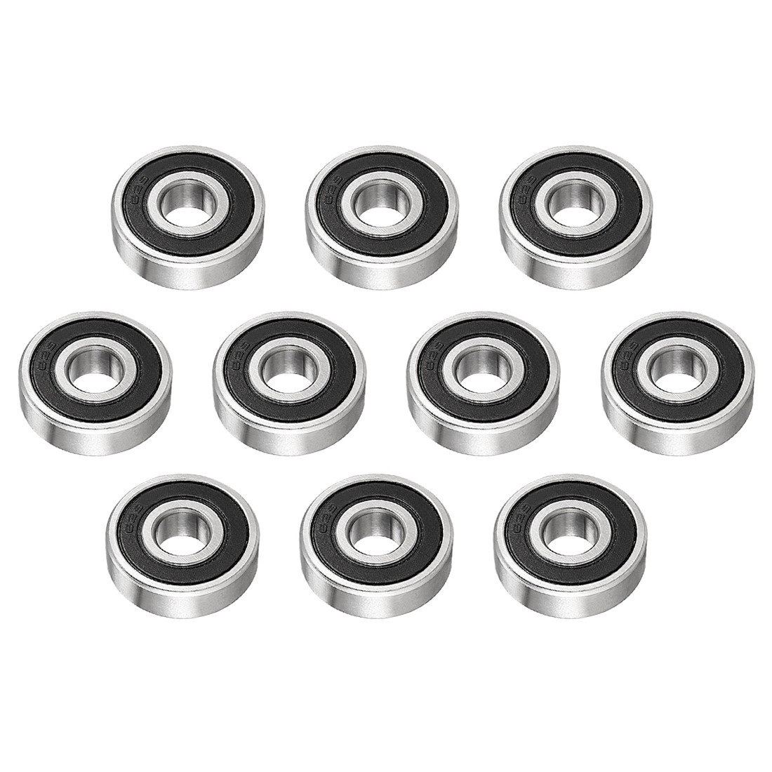 Double Sealed 629-2RS Deep Groove Ball Bearing Carbon Steel 10Pcs