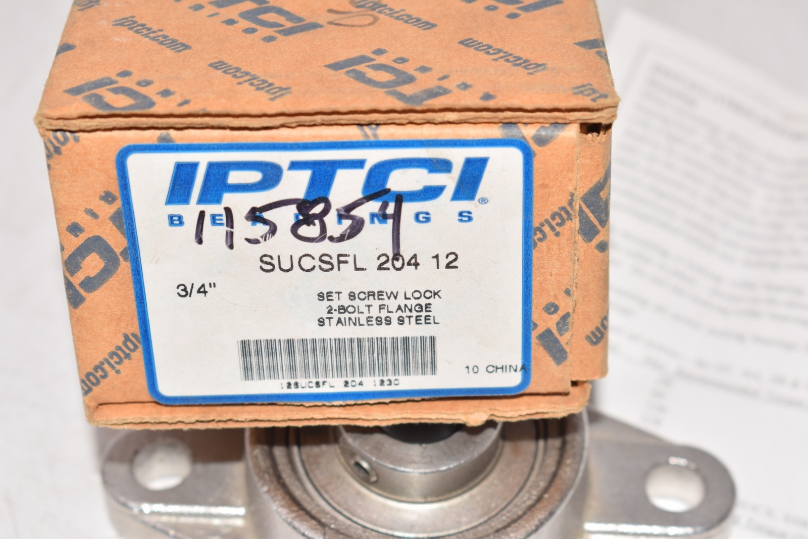 NEW IPTCI 2 Bolt Flange Stainless Steel Bearing 3/4” SUCSFL 204 12