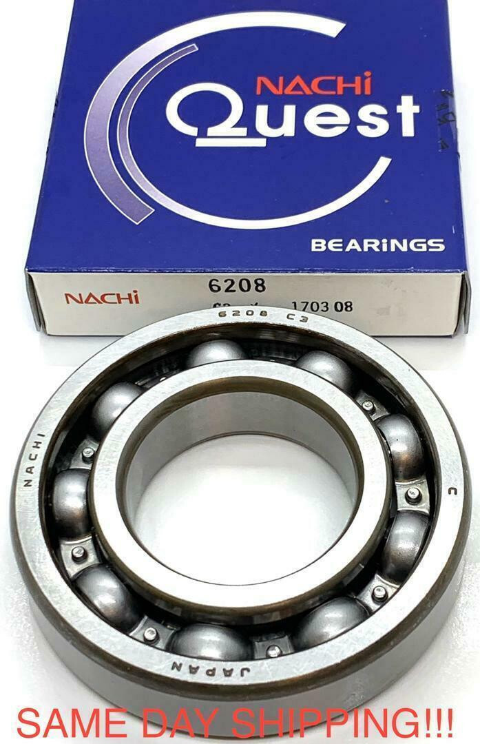 NACHI JAPAN 6208 C3 DEEP GROOVE BALL BEARING, OPEN, NO SEALS 40x80x18mm NACHI