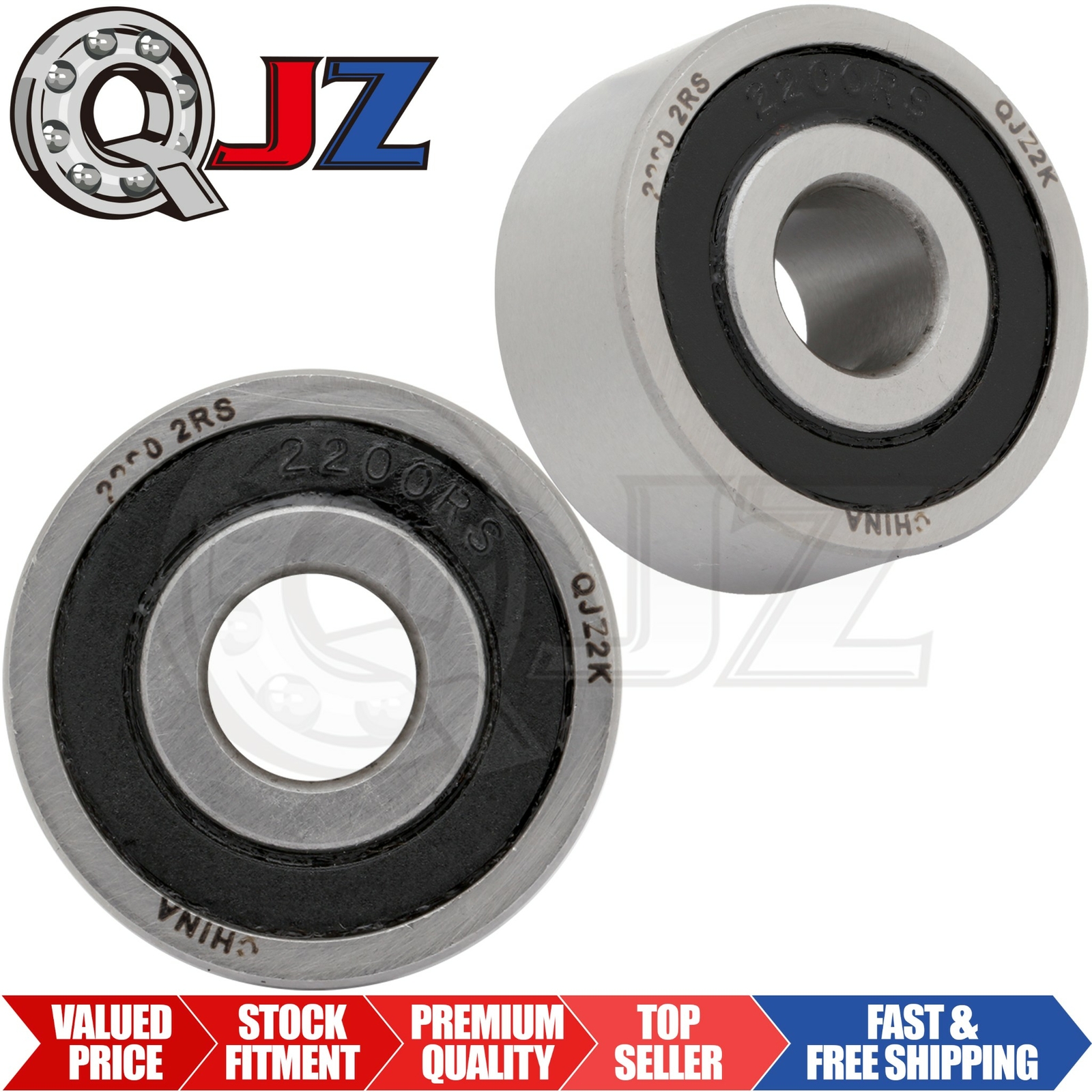 [Qty.2] New 2200-2RS Self-Aligning Ball Bearing [10mm Bore x 30mm OD x14mm W]
