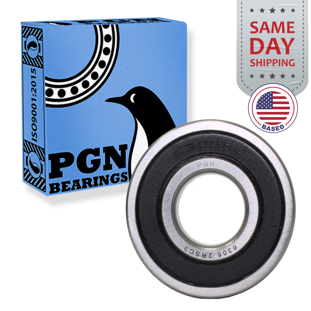 (30) 6305-2RS Premium Rubber Seal Ball Bearing C3 EMQ, 25x62x17, 6305 2RS 6305rs