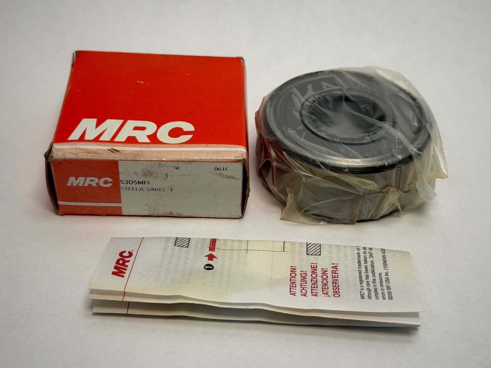 Timken 5305MFF Angular Bearing 25mmx62mmx1″ 5305-M-FF 3305 C3