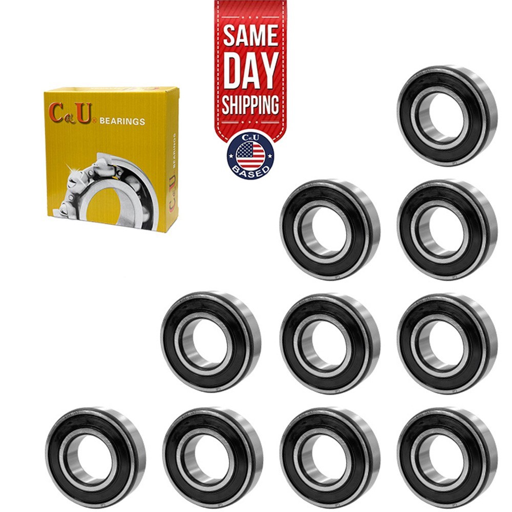 10PCS 6206-2RS Deep Groove Ball Bearings 30x62x16mm Double Rubber Sealed