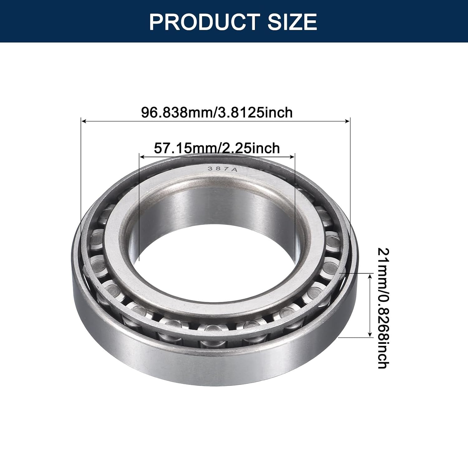 2 Pack 387A/382A Tapered Roller Bearing Cone and Cup Set, 2.25″ Bore 3.8125″ OD