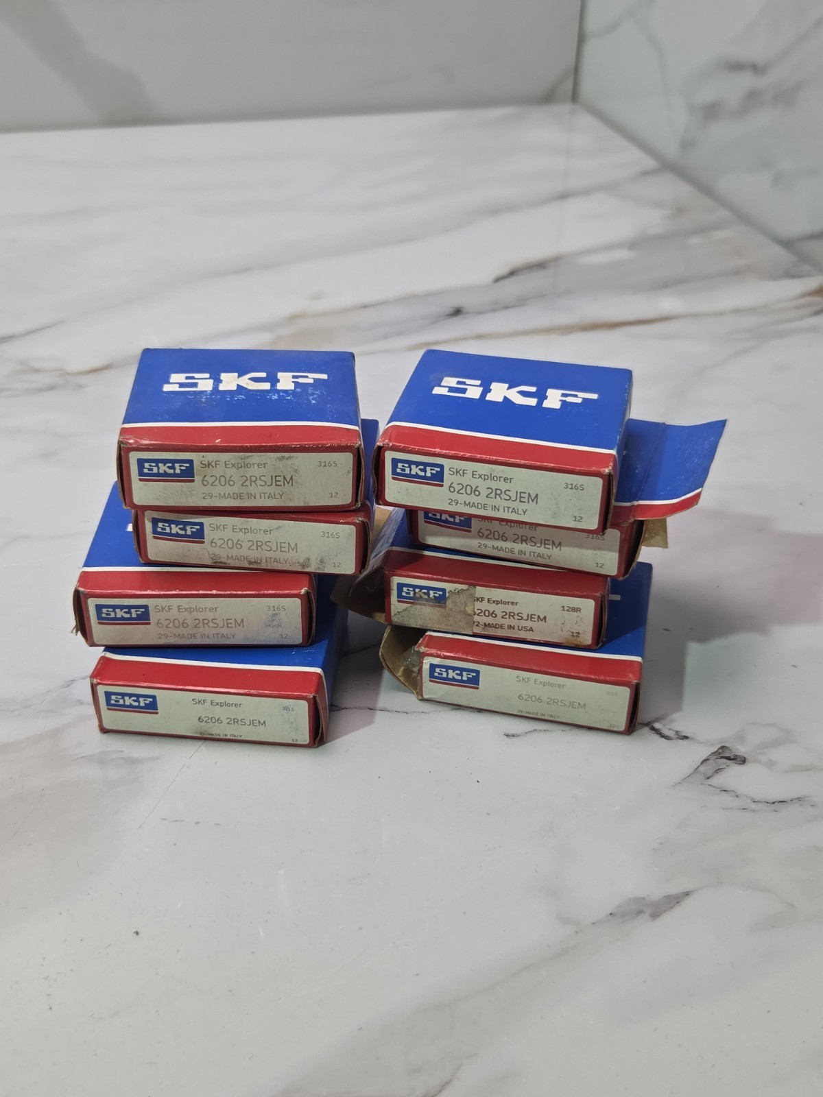 (Lot of 8) SKF 6206 2RSJEM DOUBLE SHIELD BALL BEARING