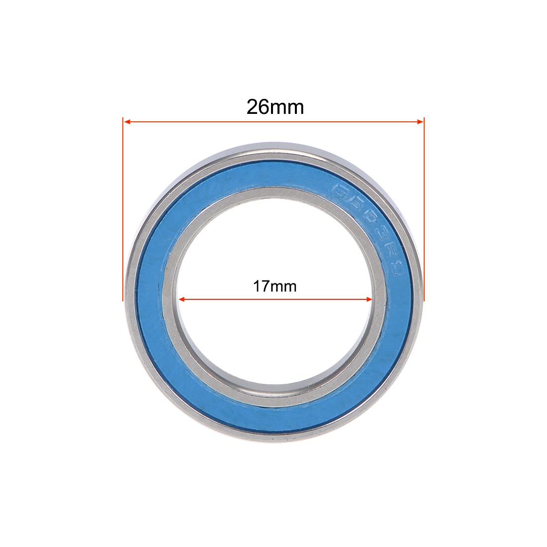 6803-2RS Bearings Steel 17x26x5mm for Industrial Equipment Steel 2Pcs