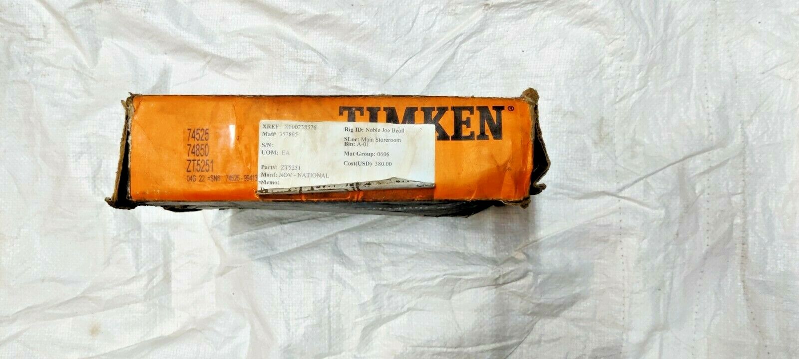 74525 74850 ZT5251 NEW TIMKEN USA TAPER ROLLER BEARING Complete Set 74525/74850