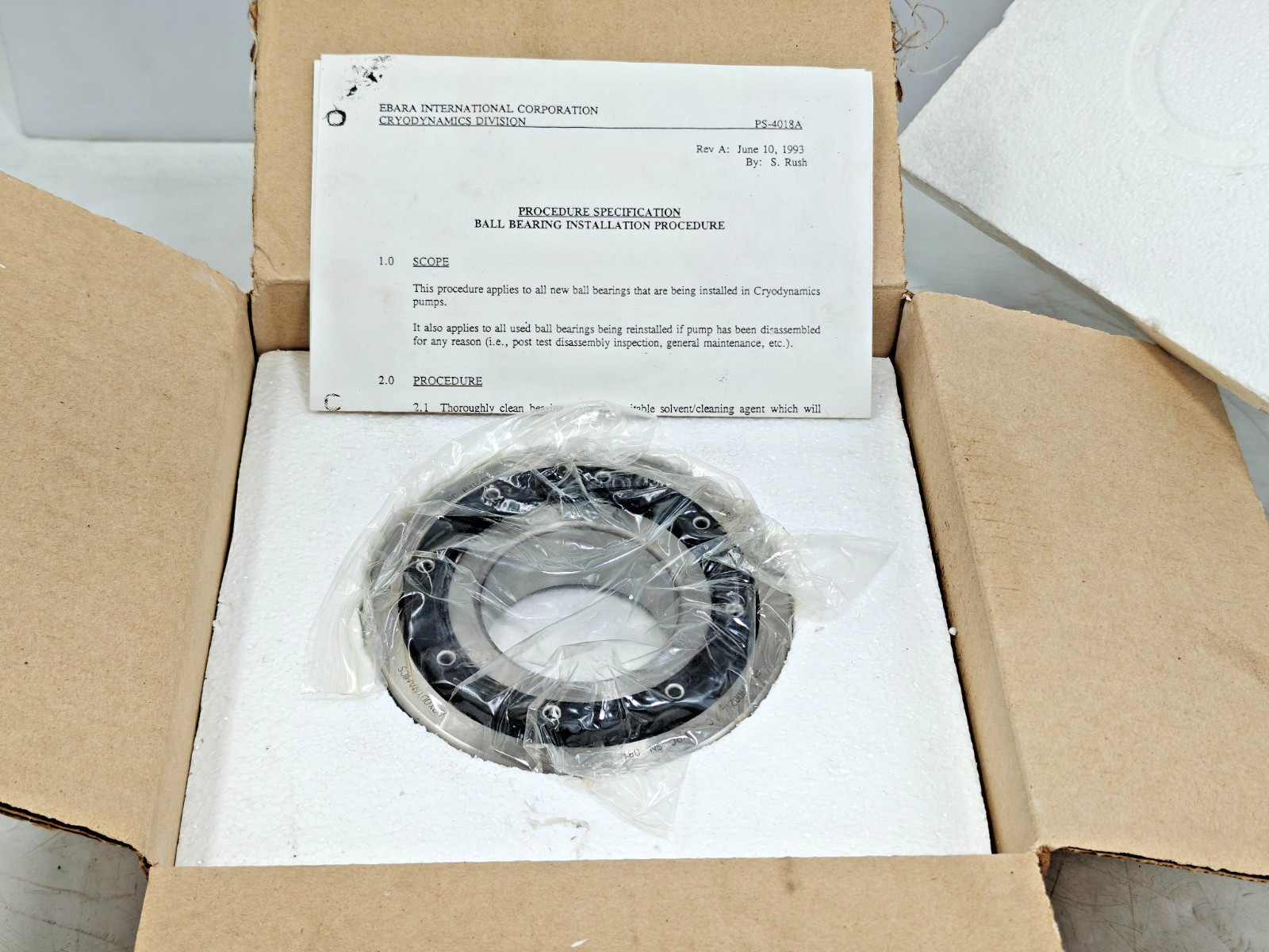 MRC P314S1ST CRYODYNAMICS Ball Bearing MRC SN: 081 PN: 6900214 C 6314 Bearing