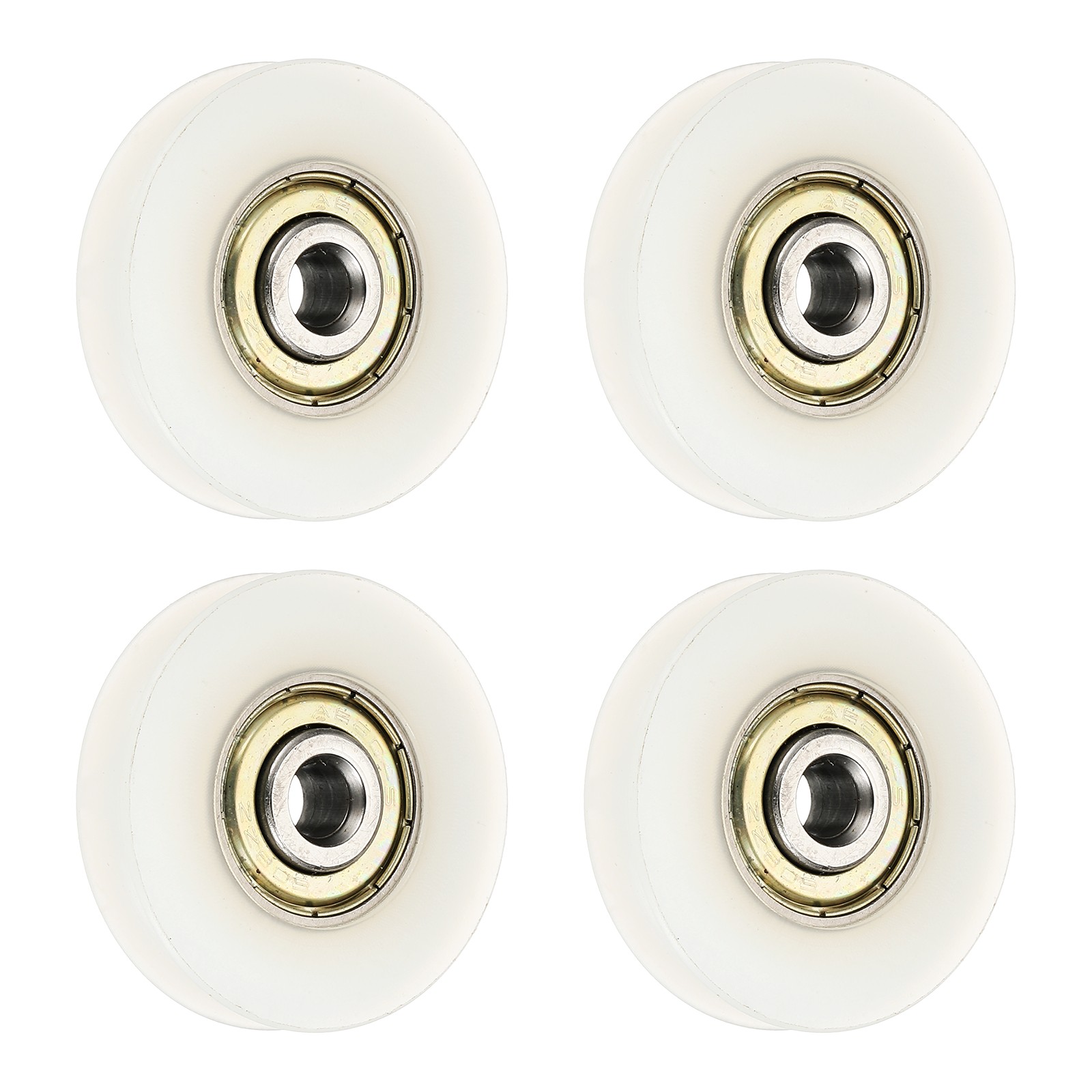 4 Pcs Cream White Groove Nylon Plastic Guide Bearing 6x38x9.5mm Pulley Roller