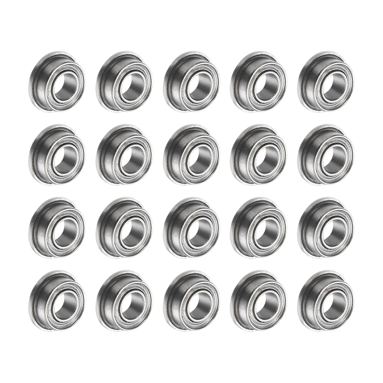 20pcs MF63ZZ Flanged Ball Bearing – [3mm x 6mm x 2.5mm] Gcr15 Flange Bearings P0