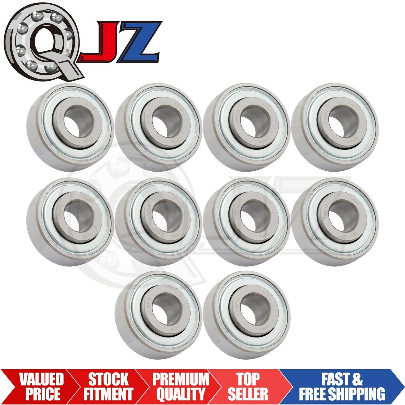 [Qty.10] New 204PY3 Special Ag Insert Ball Bearing [16.15mm Bore x 45.22mm OD]