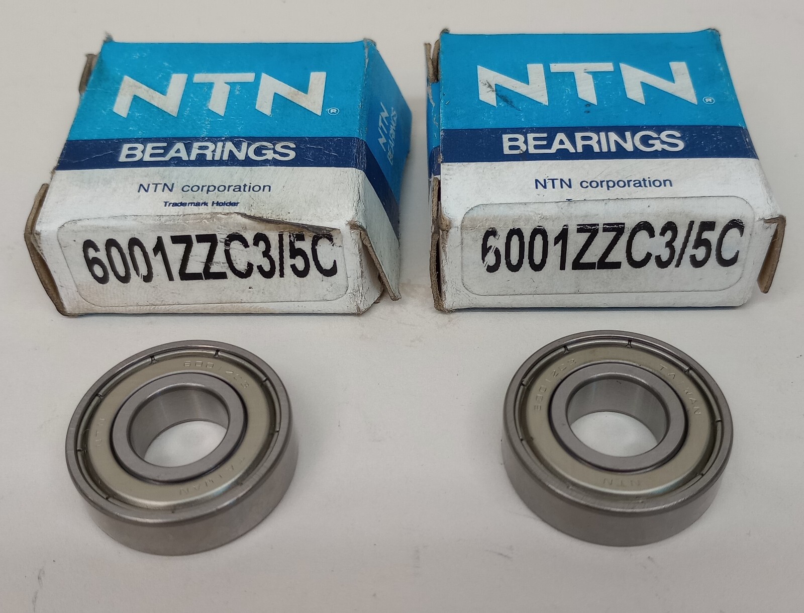 NTN 6001ZZC3/5C Ball Bearing Deep Groove 12mm ID X 28mm OD X 8mm W (Pack of 2)