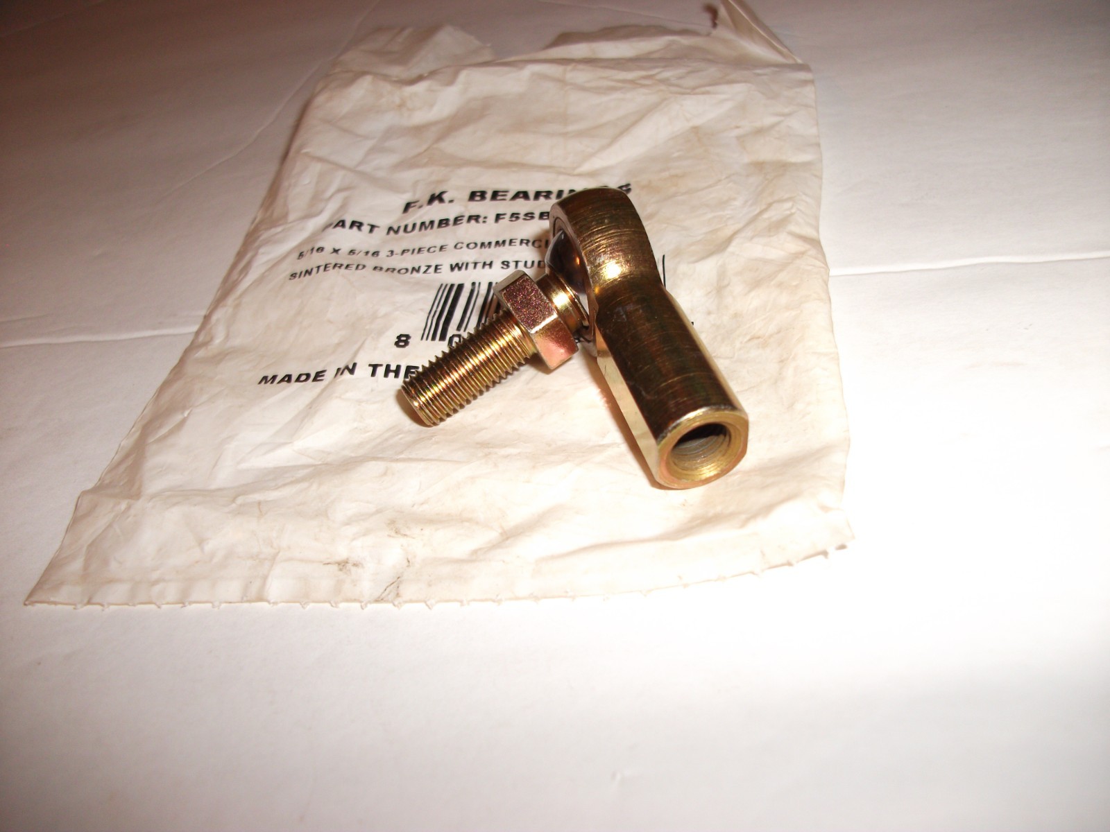 F.K. Bearings #F5SBY 5/16 x 5/16 Sintered Bronze with Stud Rod End ~ NIP