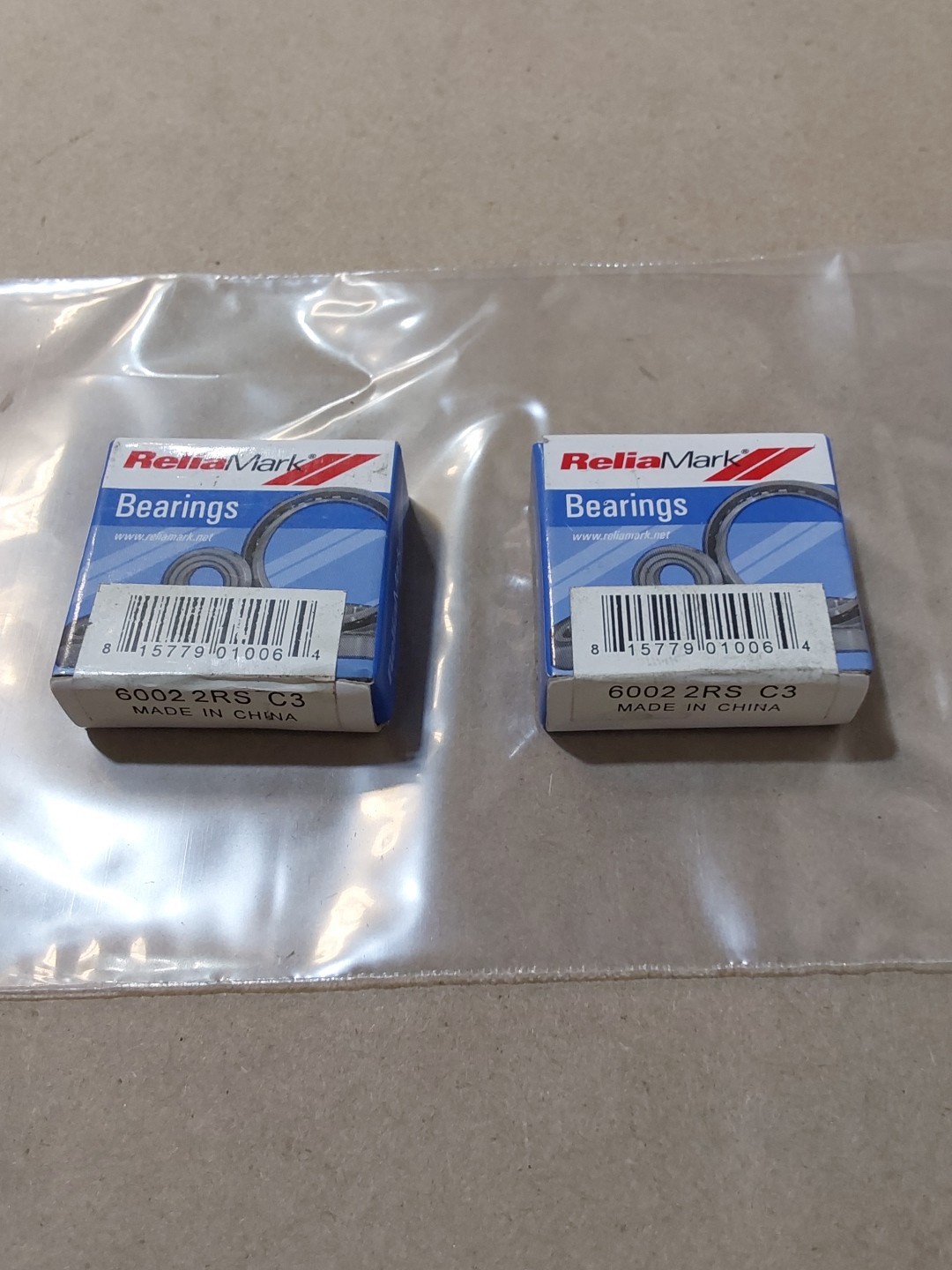 RELIAMARK 6002-2RS C3 BALL BEARING (Lot Of 2)