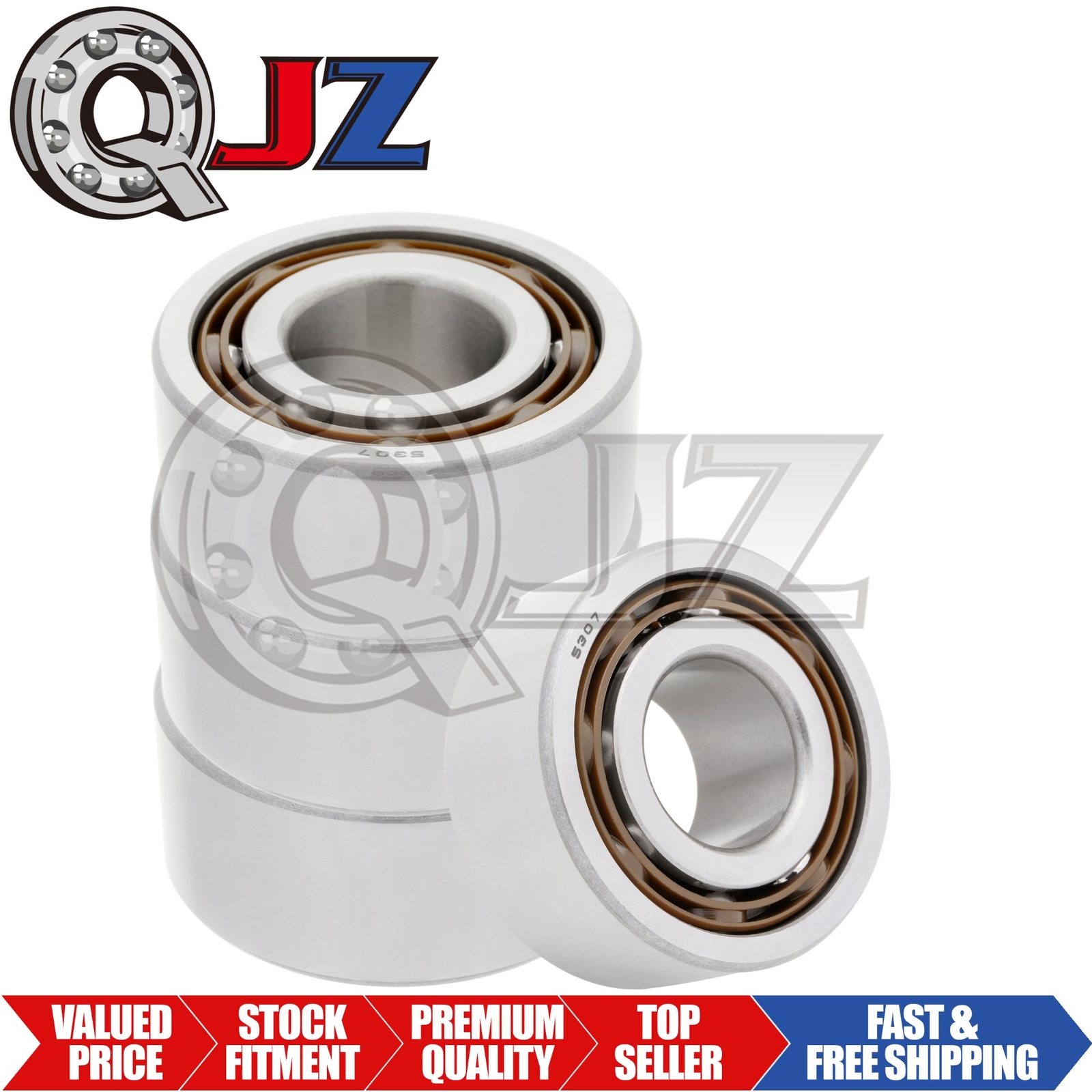 [Qty.4] 5307-OPEN Angular Contact Ball Bearing [35mm ID x 80mm OD x 34.9mm W]