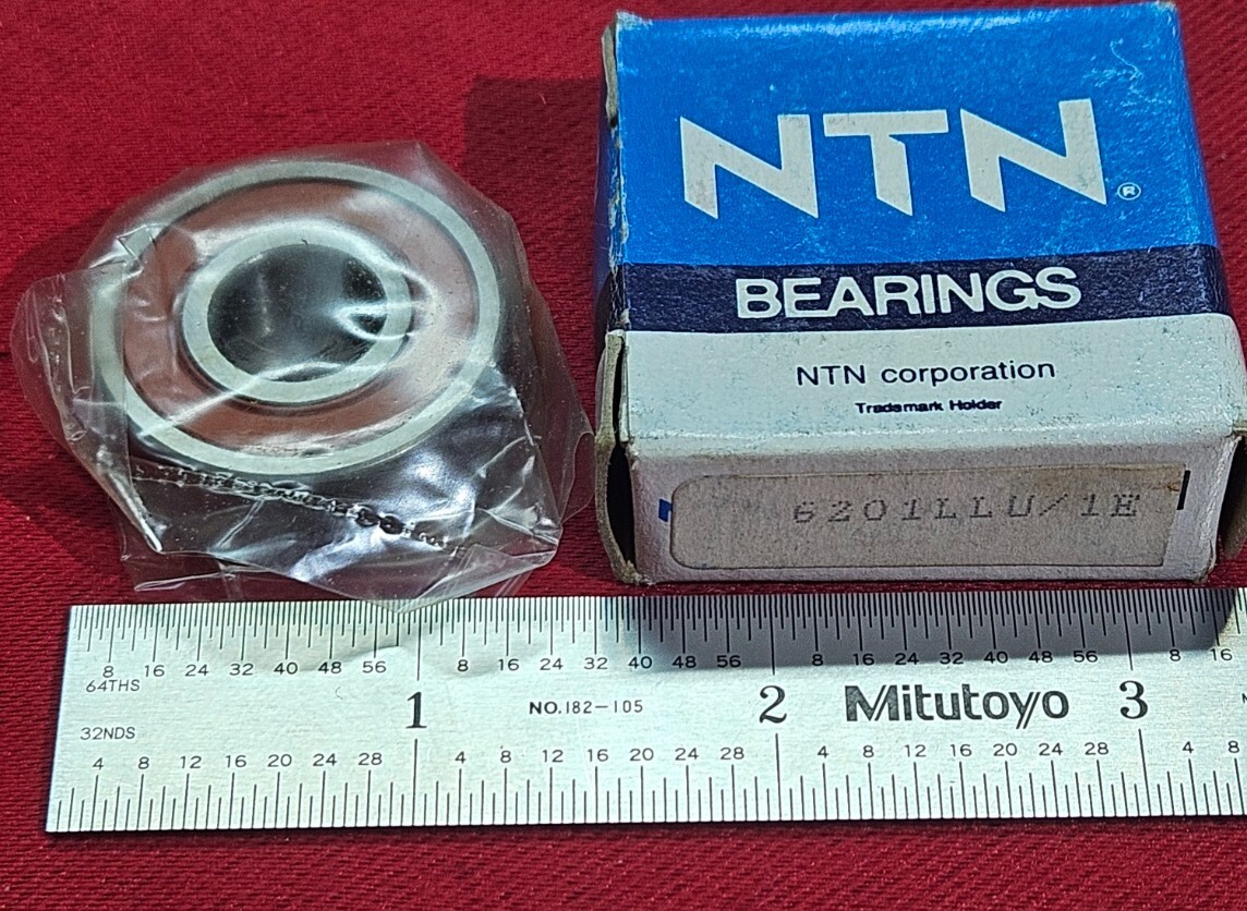 NTN 6201 LLU 1E Deep Groove Sealed Bearing 12mm ID, 32mm OD, 10mm W, Japan – NEW