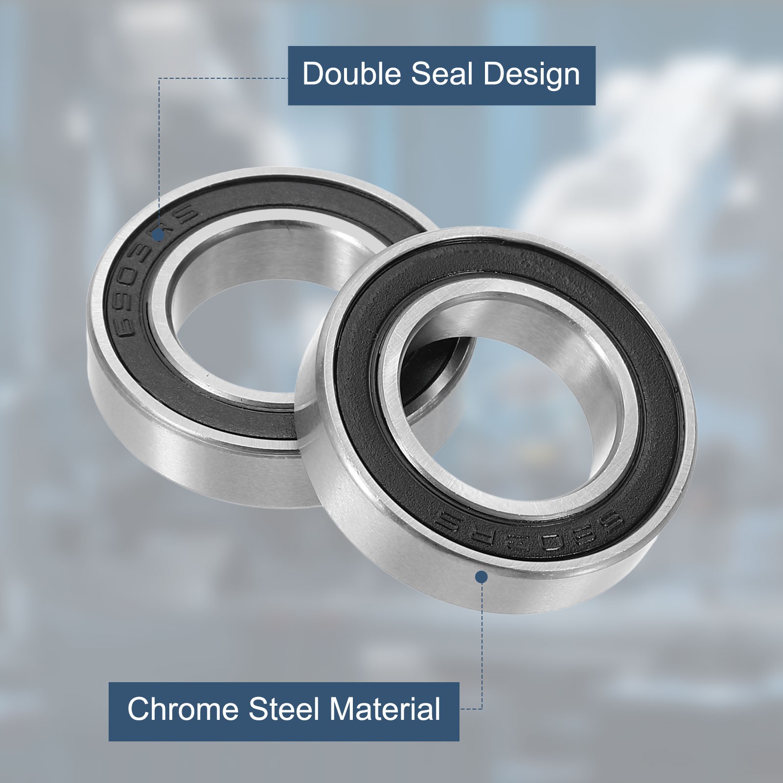 4 Pack 17 x 30 x 7mm 6903 2RS Deep Groove Ball Bearings, ABEC5