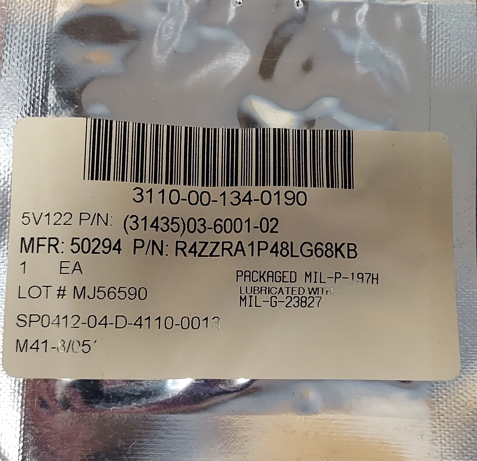 ‘1 PIECE’ – PN# R-4ZZR, 03-6001-02, R4ZZ – BEARING, BALL