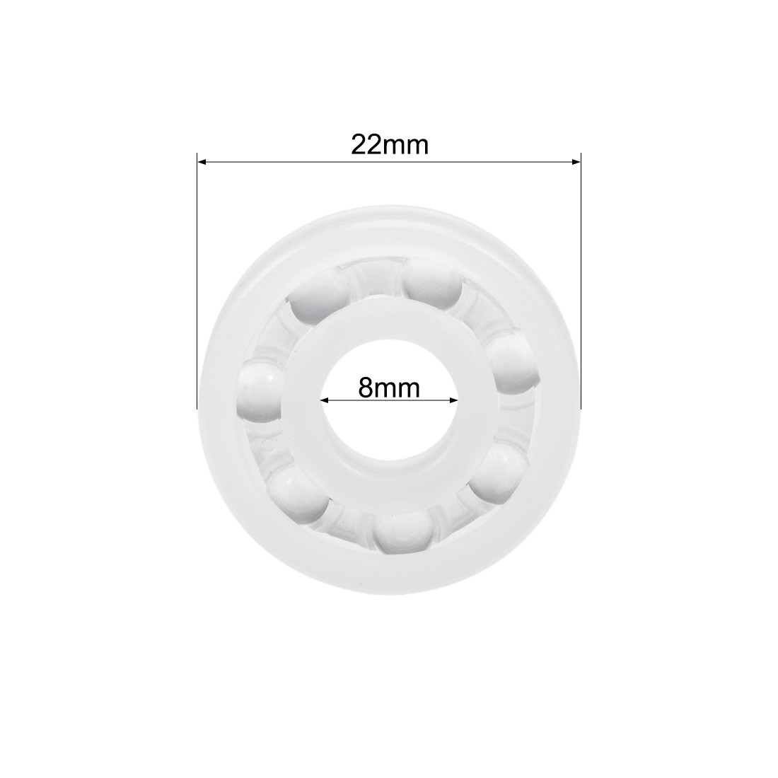 5pcs 608 PP Plastic Bearings 8x22x7mm Glass Ball Nylon Cage