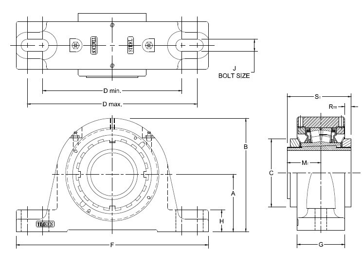 Timken 2-7/16″ Pillow Block Roller Bearing TAPA15K207ST