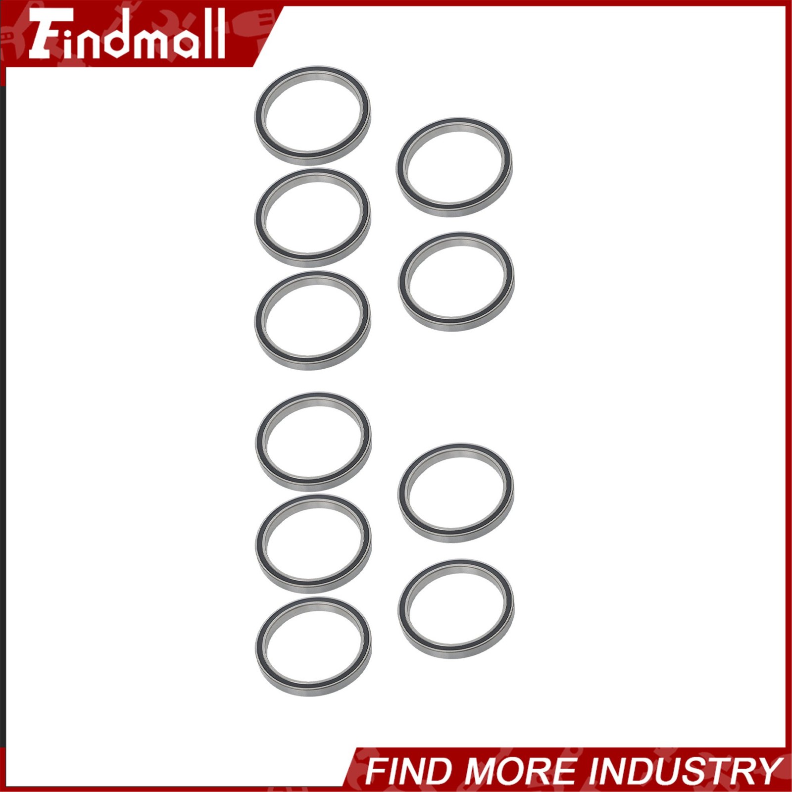Findmall 6709-2RS Deep Groove Bearings 10pcs 45x55x6mm Rubber Sealed Pre-Lubed