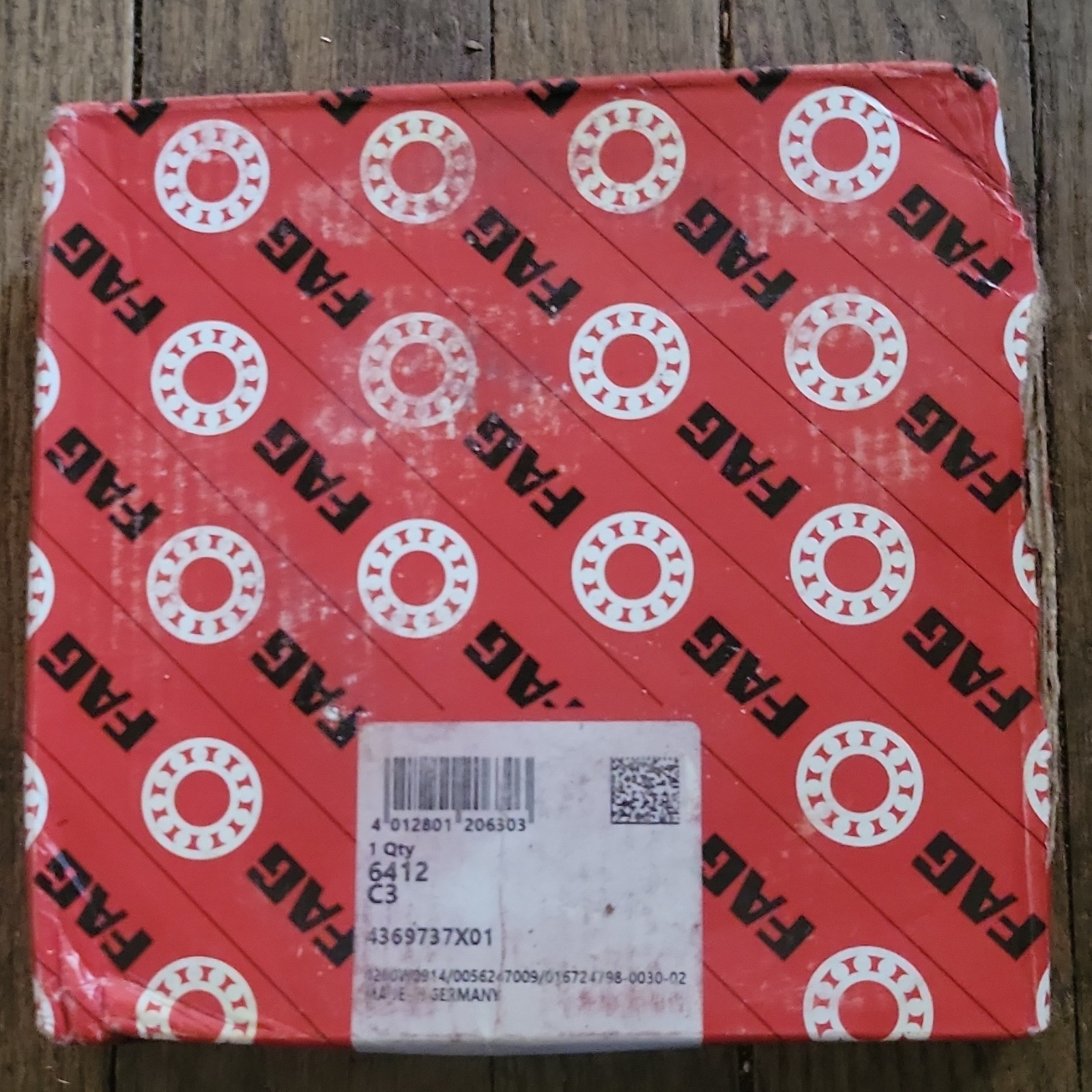 FAG 6412-C3 Steel Ball Bearing 60mm Bore 150mm OD 35mm Width
