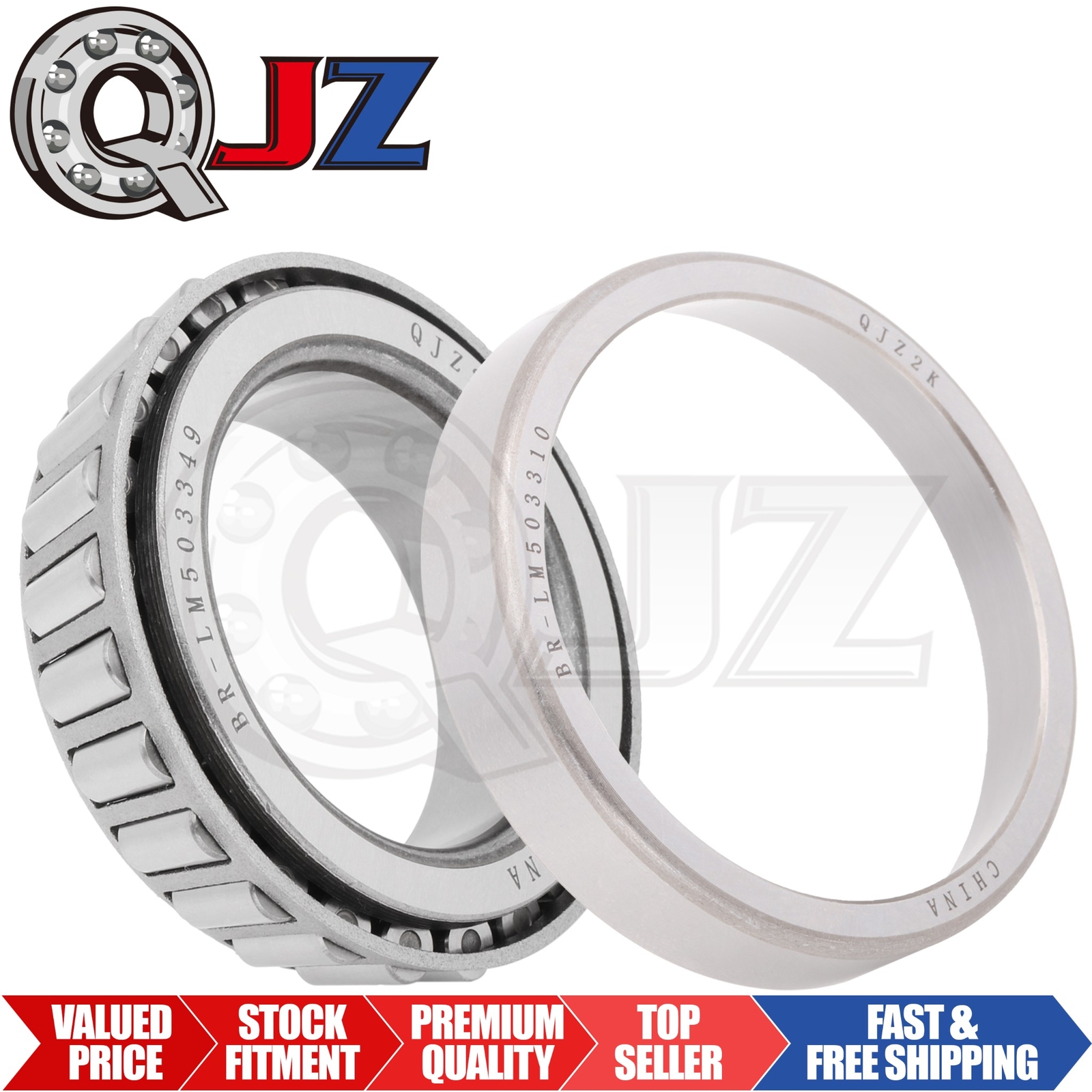 [Qty.2] LM503349-LM503310 Tapered Roller Bearing Set [1.8105″ Bore X 0.7087″ W]