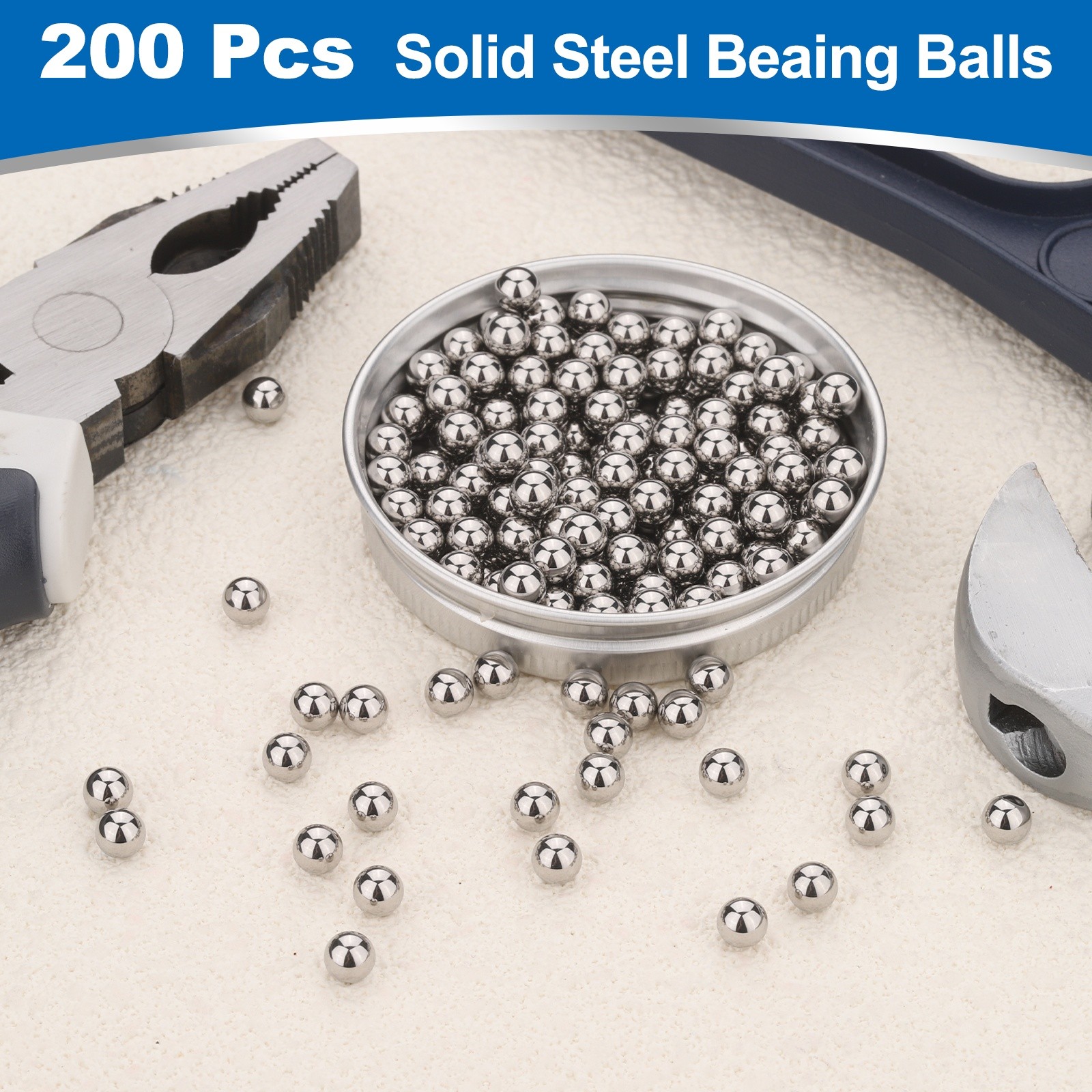 200Pcs 3/16″ Bearing Balls, 440C Stainless Steel G10 Precision (Mirror Polished)