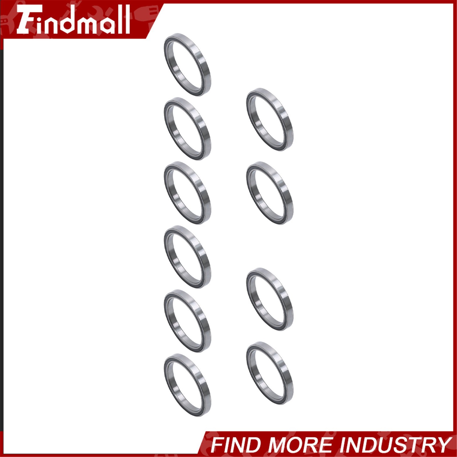 Findmall 10pcs 6708-2RS Ball Bearings 40x50x6mm Double Sealed Pre-Lubricated